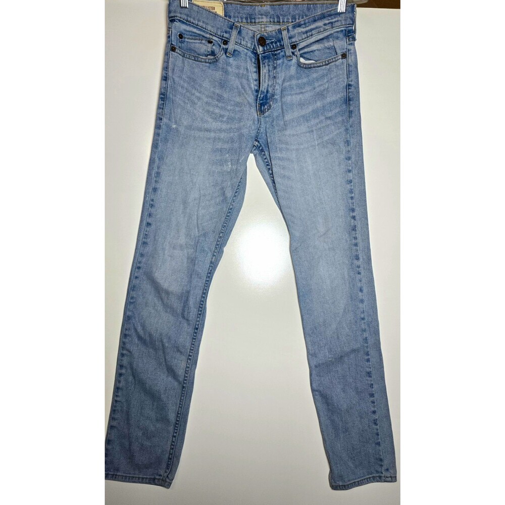 Hollister Men's Skinny Jeans Light Wash Blue Denim 29x32 #001